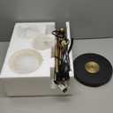 Fiqevs 3 Globe Mid Century Modern Floor Lamp for Living Room, Gold Floor Lamp with Frosted Glass Shade and LED Bulbs, Warm Light Standing Tall Pole Lamp for Bedrooms, Office - Antique Brass