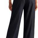 NIMIN Women's Pull On Wide Leg Pants - Drawstring Trousers for Work & Business Casual Comfort (Black, S)