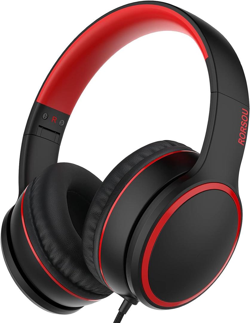 RORSOU R10 Kids Headphones Over-Ear with Microphone, Lightweight Folding Stereo Bass Headset with 1.5M No-Tangle Cord, Portable Wired Headphones for Smartphone Tablet Computer MP3 / 4 (Black) RORSOU R10 Kids Headphones Over-Ear with Microphone, Lightweight Folding Stereo Bass Headset with 1.5M No-Tangle Cord, Portable Wired Headphones for Smartphone Tablet Computer MP3 / 4 (Black)