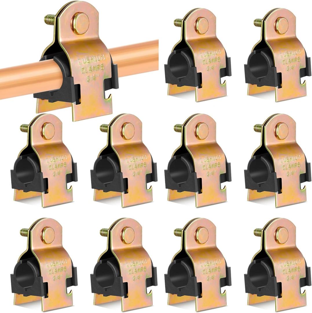 Landhoow 12 Pcs Rubber Cushion Strut Clamp 3/4" for Mounting Copper Piping