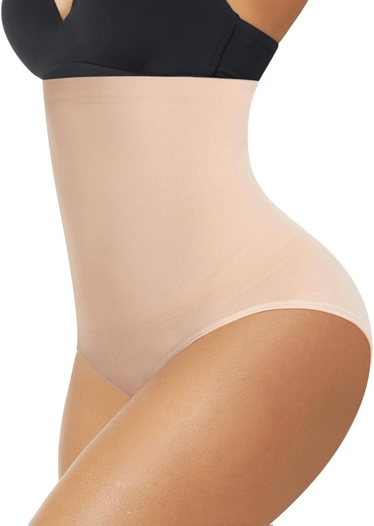 Tummy Control Shapewear Panties for Women High Waisted Body Shaper Slimming Shapewear Underwear Girdle Panty (Medium, Beige-seamless#2)