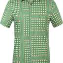 Hawaiian Shirt for Men, Beach Shirts for Men, Tropical Shirts Short Sleeve Floral Casual Button Down (Medium, Green (168-365))