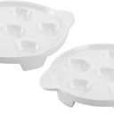 Bamboo's Grocery LoKii 6 Holes 2 Pack Ceramic Escargot Dish, Ceramic Snail Dish with Handles, Escargot Dish Diet Plates, White, 6 Inches, Medium