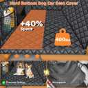 URPOWER Backseat Extender for Dogs - Hard Bottom Dog Car Seat Cover for Back Seat, Dog Hammock for Car and SUV, Pet Rear Seat Protector Dogs Travel Bed with Mesh Window & Side Flaps (All Black)