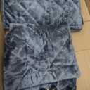 EVERGRACE Pearl Velvet Quilt Set King Size, Luxurious Soft Velvet Comforter Set, Lightweight Oversized Bedspread Coverlet, Box Stitch Quilted Bedding Sets for All Season, with 2 Shams, Stormy Blue (King/Cal King (108" x 96")