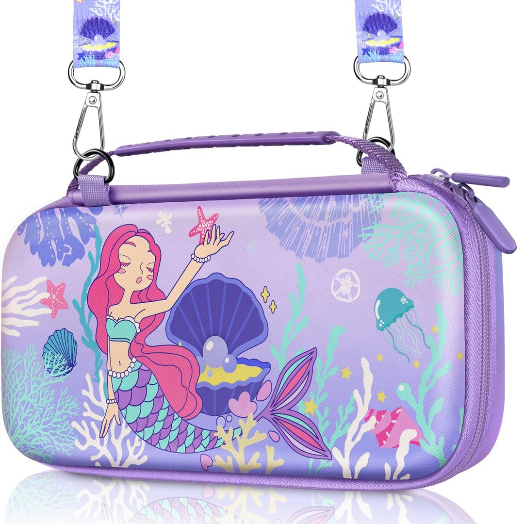 Gurgitat for Nintendo Switch 2 Carrying Case for Women Teen Girls - Cute Cool Design for Switch 2 2025 Travel Cases with Handle and Strap Portable Storage Carry Hard Shell for Accessories, Mermaid