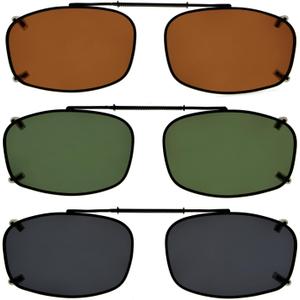 Eyekepper Metal Frame Rim Polarized Lens Clip On Sunglasses 54 * 34MM