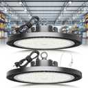 High Bay Led Shop Light, Upgrade Super Bright 2 Pack 250w UFO Led High Bay Light, 35000lm 5000k Commercial Lighting Garage Lights for Factory Workshop Warehouse Garage Barn
