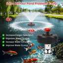 Pond Fountain Aerator, 1HP 110V 750W 15000 GPH Floating Fountain Pump with 100 FT Power Cord, 2 x 100 FT Rope, Timer, Fully Automatic Powerful Aerating Fountain for Larger Ponds, Lakes