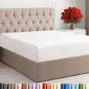 Queen Fitted Bed Sheet - Bottom Single Fitted Sheet Only - Ultra-Soft Hotel Luxury Bedding w/ 8-16 Inch Deep Pockets - Breathable & Wrinkle Free - Easy-Care, Fade & Shrink Resistant - Antique White