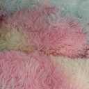 JOLLYVOGUE Calming Dog Bed Medium Size Dog, 31in Donut Washable Medium Pet Bed, Anti-Slip & Anti-Anxiety Fluffy Faux Fur Round Dogs Bed, Fits up to 45 lbs Pets (Rainbow)