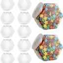 12 Pack 30oz Plastic Candy Jars with Lids, Hexagon Candy Jars, Plastic Cookie Jars Kitchen Storage Containers Reusable for Snacks, Cookie, Coffee Pod