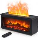 Essential Oil Diffuser, 7-Color Fireplace Fire Flame Aromatherapy Humidifier, 280ml Ultrasonic Aroma Diffuser Cozy Gift with Time Sets and Remote Control for Bedroom Home Yoga Office (Black)