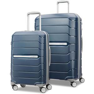 Samsonite Freeform 2-Piece Luggage Set - Carry-On & Large Checked Luggage with Dual Spinner Wheels - Durable Polypropylene Hardshell - TSA Lock, Airline-Approved - Expandable Hard Shell - Navy