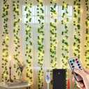 DomeStar Vines with Light for Bedroom, 300 LED Fairy Lights with Vines, Curtain String Lights with Remote for Dorm, Wedding, Party, Valentines Wall Ambient Decor