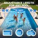 Haokelball LED Pool Volleyball Net Set, 15-32ft Adjustable Volleyball Net for Pool with Heavy Duty Base, Pool Volleyball Set for Inground Pools, Pool Toys & Pool Games for Kids & Adults, 2 Balls, 3 feet x 180 inches x 36"