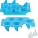 2 Pack Silicone Ice Cube Tray, Shark Fin Ice Trays, Novelty Ice Cube Molds, Non-Stick Chocolate Candy Molds for Shark Theme Party