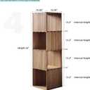 4-Tier Solid Wood Narrow Bookshelf, Corner Shelf for Media Storage, 52in