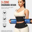 Junlan Waist Trainer for Women Belly Fat Sweat Band Cincher Waist Trimmer Tummy Sweat Belt Stomach Wrap Sauna Suit Binder (Black, XL)