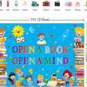3 x Reading Themed Backdrop Open a Book Open a Mind Background World Book Day Children Students Classroom Party Decorations Library Elementary Banner Photo Booth Props (7X5FT)