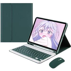 AnMengXinLing Keyboard Case for iPad Air 13 Inch (M3 2025/M2 2024)/Pro 12.9 6th/5th/4th Generation with Mouse Pencil Holder, Magnetically Detachable Keyboard Mouse, Teal