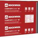 Rockwool RXCB11224, ComfortBoard 80 R-6.3 Rigid Stone Wool Insulation Board, 1.5" x 24" x 48", Covers 48 sq. feet, Fire Resistant