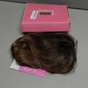 UDU Wavy Hair Topper for Women - 20" Brown Topper with Ombre Highlight Synthetic Wig Clip In Hair Piece for Thinning Hair, Adds Volume and Fringe Bang