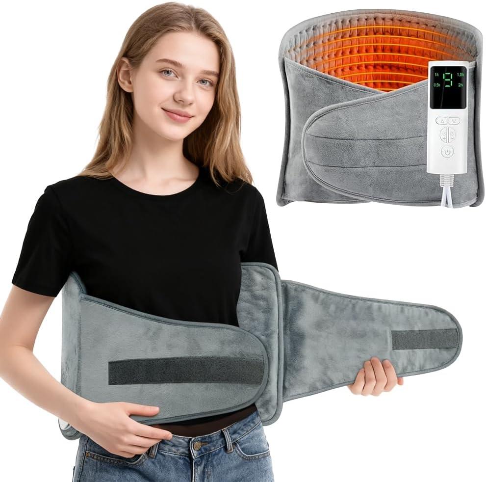 HomeBeyond Large Electric Heating Pad for Back & Period Pain Relief, 9 Heat Settings, 4 Timers, Auto-Off, Neck, Shoulders, Lower Back Wrap, Heating Therapy for Muscle Relief and Comfort