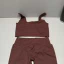 Women Seamless 2 Piece Workout Sets Criss Cross Sports Bra High Waist Booty Shorts XL