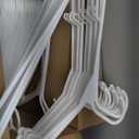 HOUSE DAY White Plastic Hangers 50 Pack, Plastic Clothes Hangers with Built-in Hooks, Durable and Strong Plastic Coat Hangers for Closet, Space Saving Clothing Hanger for Shirts, Coats, Skirt, Dress