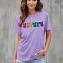 Mommy and Me Easter Outfits Mama and Me Bunny Matching Shirts Cute Peeps Graphic Tee Matching Family Easter Outfits Purple