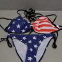 Women's American Flag Bikini Sets Two Piece Swimsuit Halter Tops and Tie Side Bottoms Bathing Suits Swimwear (Medium)