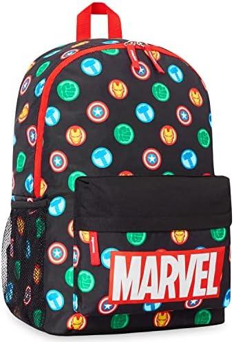 Marvel Avengers Backpack for Kids Teens Bookbag with Double Straps Daypack Backpacks for School Travel Sports Gifts for Boys (Black Aop)