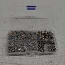 500 Sets Mixed Colors Cz Crystal Rivets Rhinestone Rivets Studs Rapid Rivets Silver Color Spots Studs for Leather Craft DIY Making (Mixed Size)