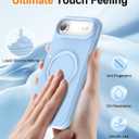 ZHK Liquid Silicone Designed for iPhone Air Case with Magnet Stand, [Precise Camera Lens Protection][Mil-Grade Drop Shockproof][Soft Anti-Scratch Microfiber Lining] Slim Fit Cover,Baby Blue (iPhone Air 6.5 inch)