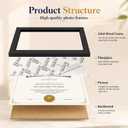 8.5x11 Picture Frames, 9-Pack Solid Wood, Black | Solid wood core with PVC scratch-resistant coating. Fits 8.5x11 diplomas, certificates, photos. Wall & tabletop display.