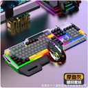 Guiheng Wired Game Keyboard and Mouse Combo, RGB LED Backlit Mechanical Feel Keyboard with Hand Rest Phone Holder,and 6 Button 3200 DPI Mice and Large RGB Mouse Pad for Computer Gamer Office