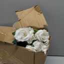 HyeFlora 50 PCS White Roses Artificial Flowers, Fake Roses with Stems Realistic Silk Roses for DIY Wedding Bouquets Tables Centerpieces Arrangements Party Baby Shower Birthday Home Decor Gift for Her