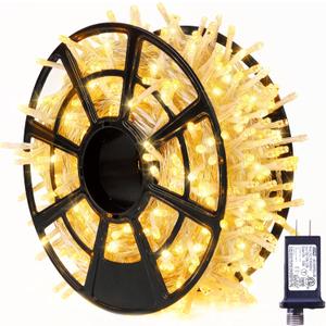 JMEXSUSS 800 LED Christmas Lights Outdoor Indoor String Lights with 8 Modes Warm White Plug in for Patio Garden Tree Wedding Party Yard Spring Decoration