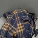 Mens Flannel Hoodie Jacket Fleece Lined Flannel Shirt Plaid Zip Up Sherpa Hooded Sweatshirt Warm Winter Coat (X-Large, #3 Blue Orange)