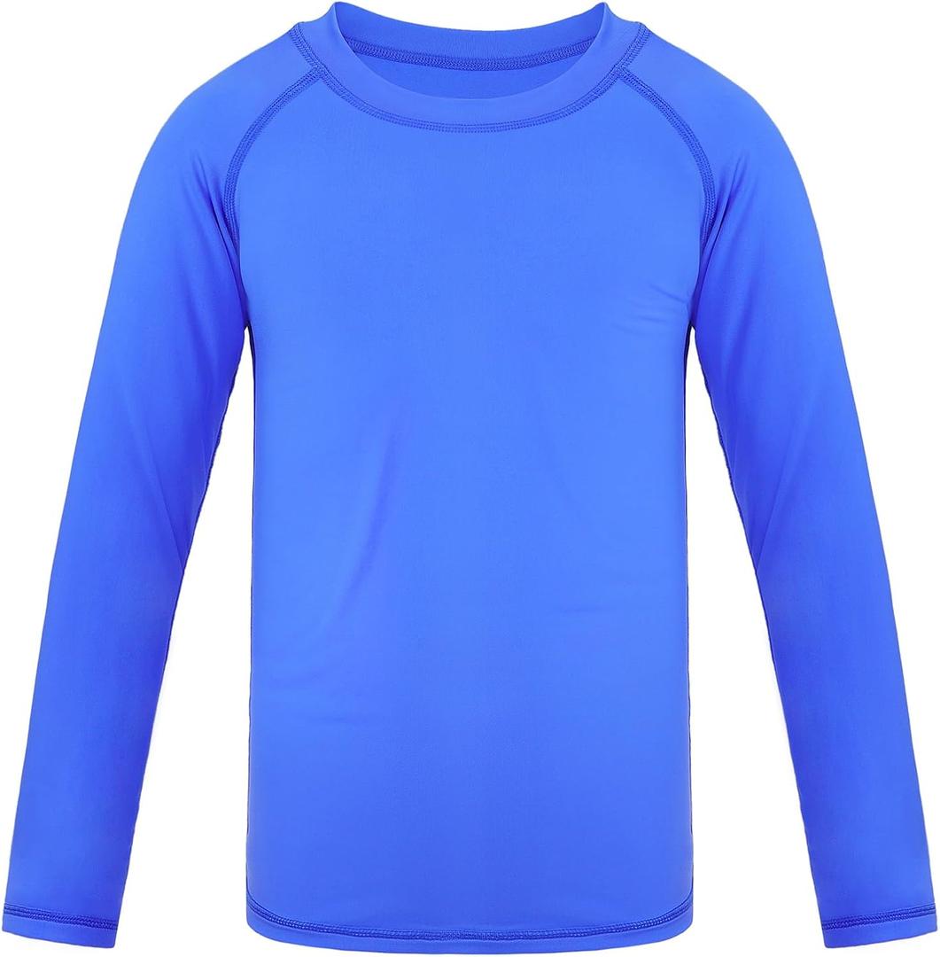 Auranso Boys Rash Guard Swim Shirt UPF 50+ Long Sleeve Sun Protection Quick Dry Shirt
