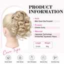 REECHO Ponytail Extension, 9" Claw Clip in Short Curly Wavy Pony Hair Extension Jaw Clip on Pony Tail HP001 Hairpiece for Women - Dark Blonde with Light Blonde Ends