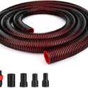 Shop-Vac Premium Universal Hose Plastic 12'X 1-7/8", Vacuum Hose Compatible with Rigid, Dewalt, Husky, Craftsman, Bauer, Masterforce Vacuum Cleaners