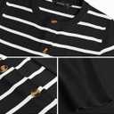 ZESICA Women's Striped Cardigan Sweaters Fall 2025 Long Sleeve Open Front Button Down Knit Outerwear Coat Trendy Clothes (M)