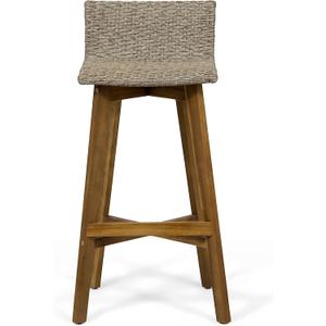 Christopher Knight Home La Brea Outdoor Acacia Wood and Wicker Barstools (Set of 2), Light Brown and Teak, 19.00 "W x 18 "D x 36.75 "H