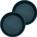 The HC Companies 16 Inch Classic Round Plant Saucer, Lightweight UV-Resistant Plastic Outdoor & Indoor Flower Pot Tray, 2-Pack Plant Pot Trays for Garden & Home Decor, Evergreen