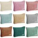 Sherr 9 Pcs Corduroy Makeup Bags 10 x 7 Inches Cosmetic Bag Large Velvet Travel Aesthetic Pouch Travel Makeup Organizer Toiletry Bag for Purse Accessories Cosmetics Pouch for Women, 9 Colors