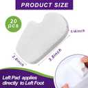 Cutecrop 20 Pcs Sesamoiditis Pads, 1/4" Thick Dancers Pads for Ball of Feet Pain Thick Adhesive Skived Felt Callus Sesamoiditis Relief Forefoot Cushion Pad Ball of Feet Pain(White,Left)