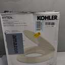 KOHLER 25876-96 Hyten 3" Height, Elevated Soft Close Round Toilet Seat, Contoured Seat with Grip-Tight Bumpers, Quick-Attach Hardware, Biscuit