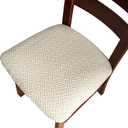 Dining Chair Covers Set of 4, JOMWEN Stretch Jacquard Washable Seat Slipcovers, Chair Cushion Protector, Kitchen Dining Home (Beige, 4 PCS)